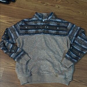 Hooey Stevie Quarter Snap Aztec Tan Pullover Southwestern Men’s Small